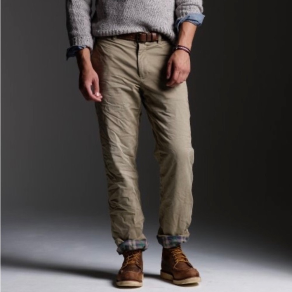 J.Crew - olive flannel lined cargo pants